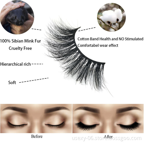 Fake Eyelashes Vendor Wholesale Faux Mink Eyelash Private Label Siberian 3D Mink Eyelashes